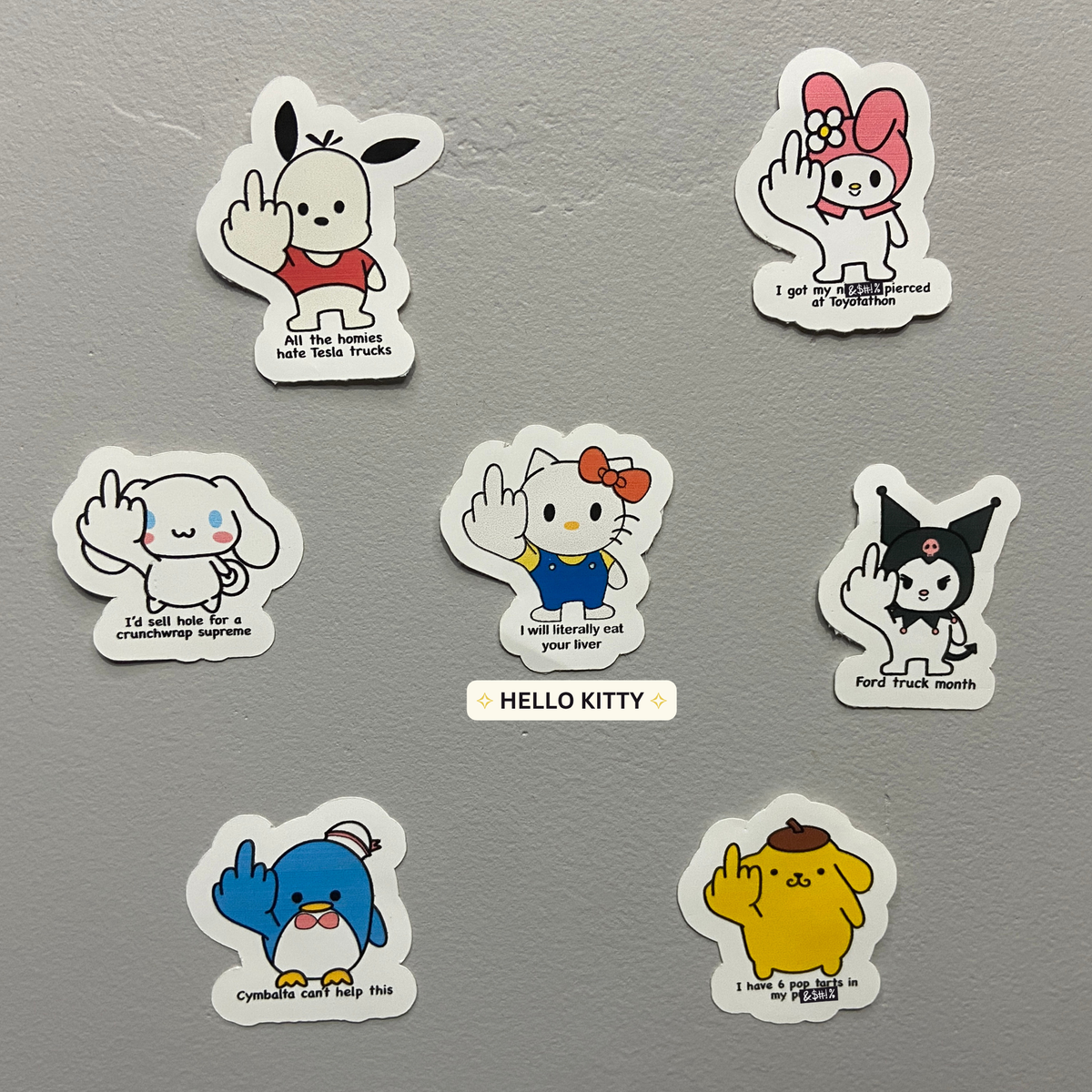 HELLO F*****' KITTY Series - Matte Vinyl Stickers