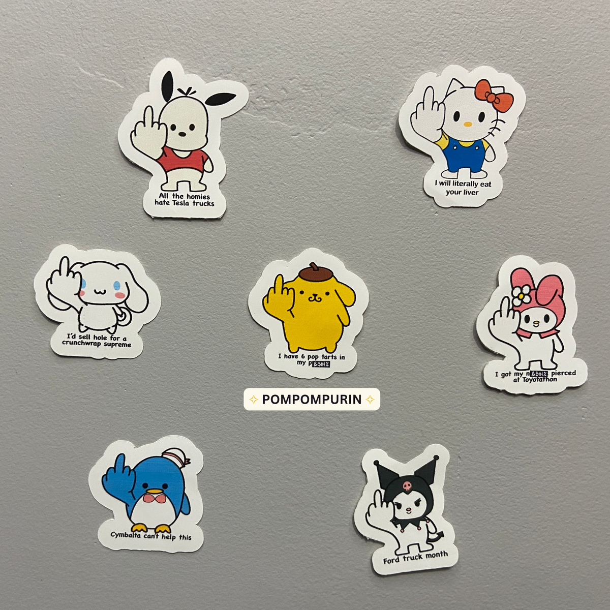 HELLO F*****' KITTY Series - Matte Vinyl Stickers