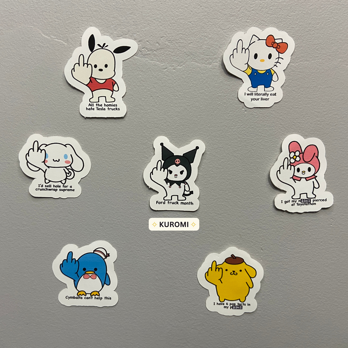 HELLO F*****' KITTY Series - Matte Vinyl Stickers