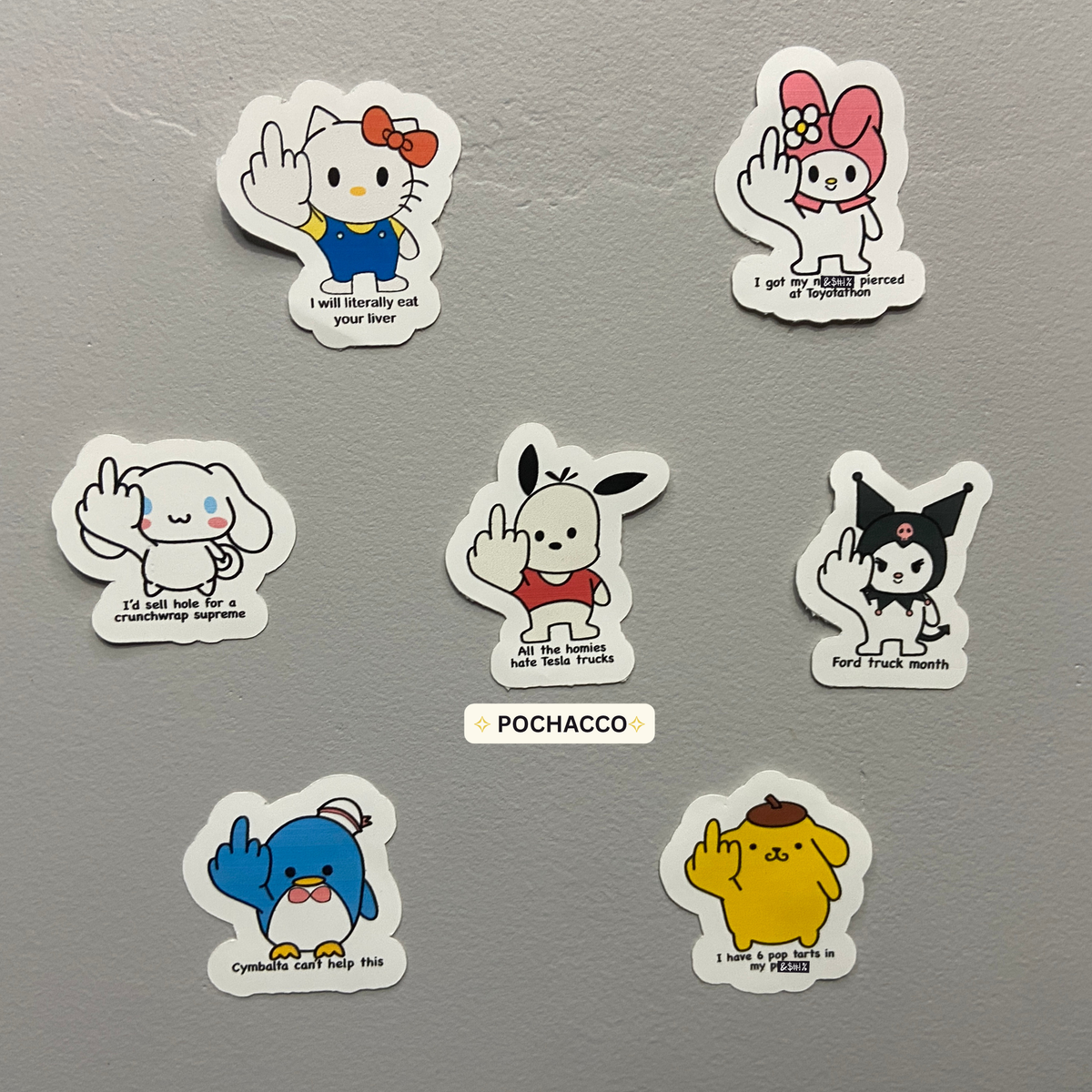 HELLO F*****' KITTY Series - Matte Vinyl Stickers
