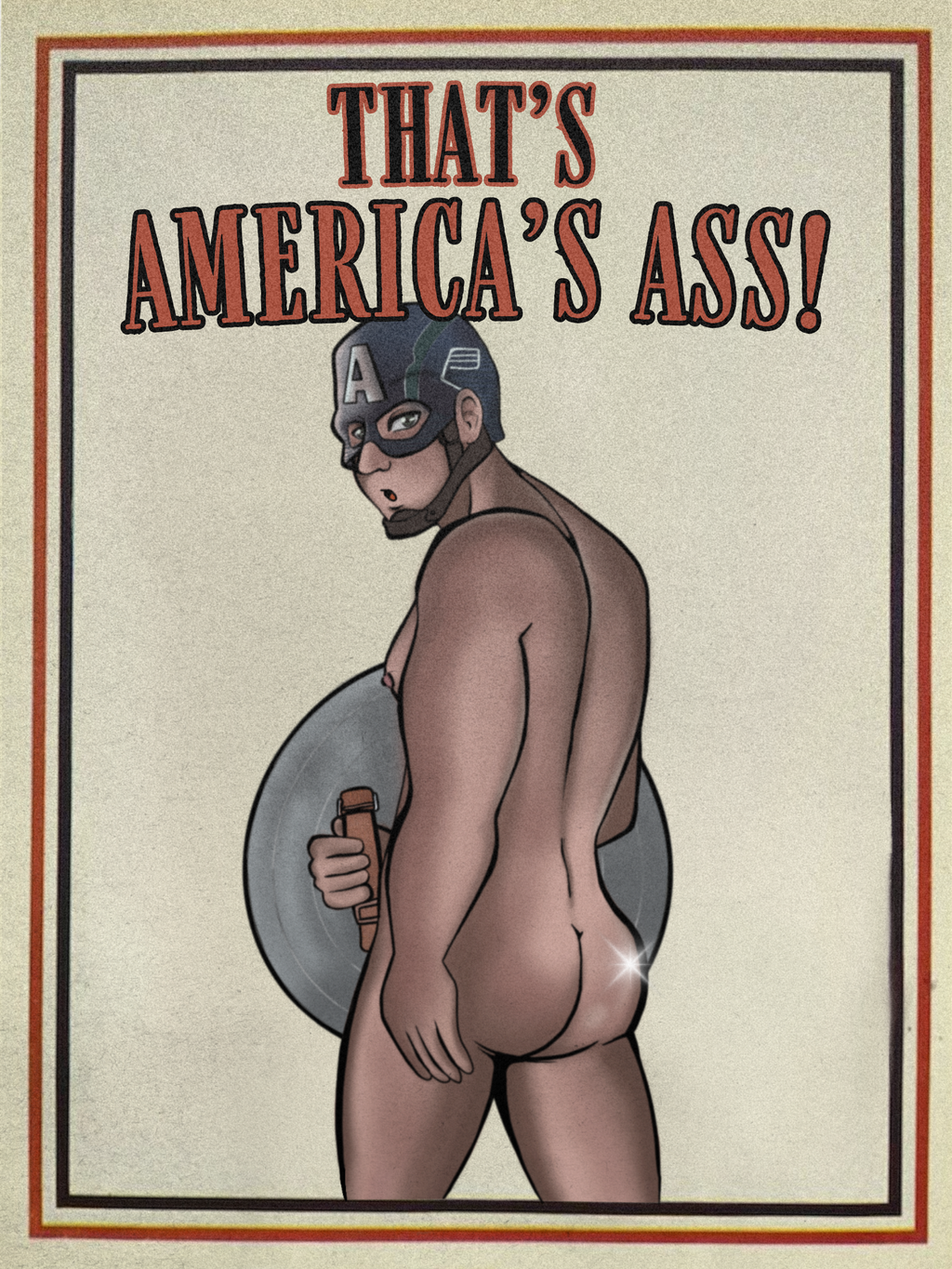 AMERICA'S A** - Captain America Pinup Print