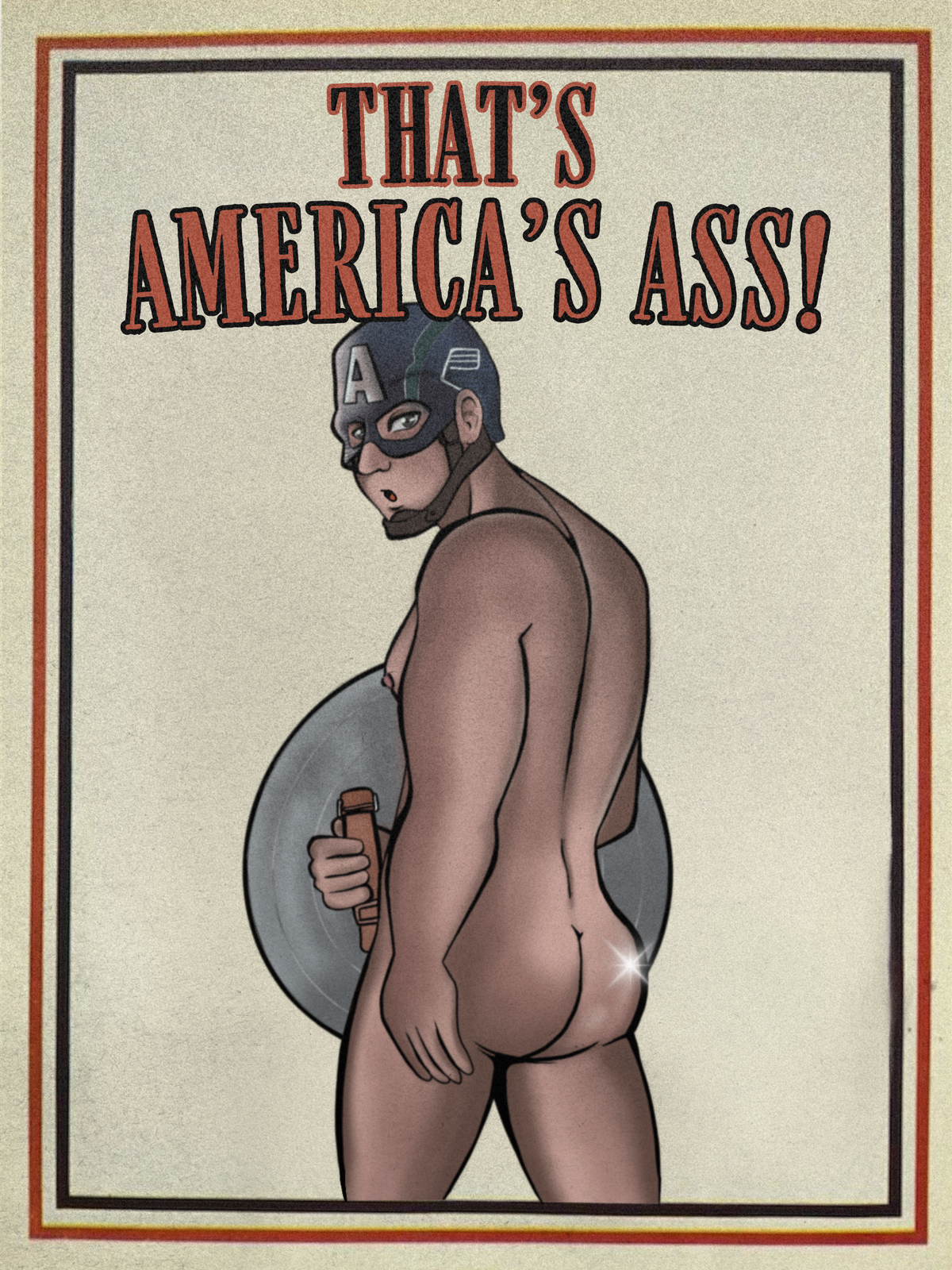 AMERICA'S A** - Captain America Pinup Print